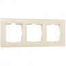 Рамка из стекла на 3 поста Favorit молочный W0031141