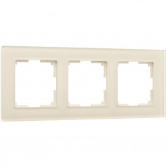 Рамка из стекла на 3 поста Favorit молочный W0031141 &mdash; Multielectrika