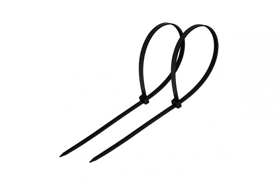 Стяжка кабельная нейлоновая Rexant 300x4,8мм, черная (100 шт/уп) фото 1 — Multielectrika