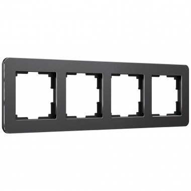 Рамка из металла на 4 поста Platinum черный алюминий W0042608 &mdash; Multielectrika