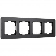 Рамка из металла на 4 поста Platinum черный алюминий W0042608 &mdash; Multielectrika