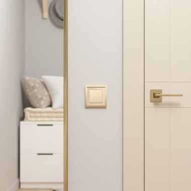 Выключатель одноклавишный проходной (шампань) W1112011 &mdash; Multielectrika