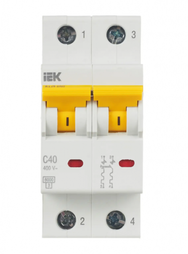 Автоматический выключатель ВА 47-60M 2Р 40А 6 кА характеристика С IEK MVA31-2-040-C — Multielectrika