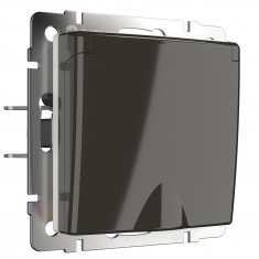 Розетка влагозащ. с зазем. с защит. крышкой и шторками (серо-коричневый) W1171207 &mdash; Multielectrika