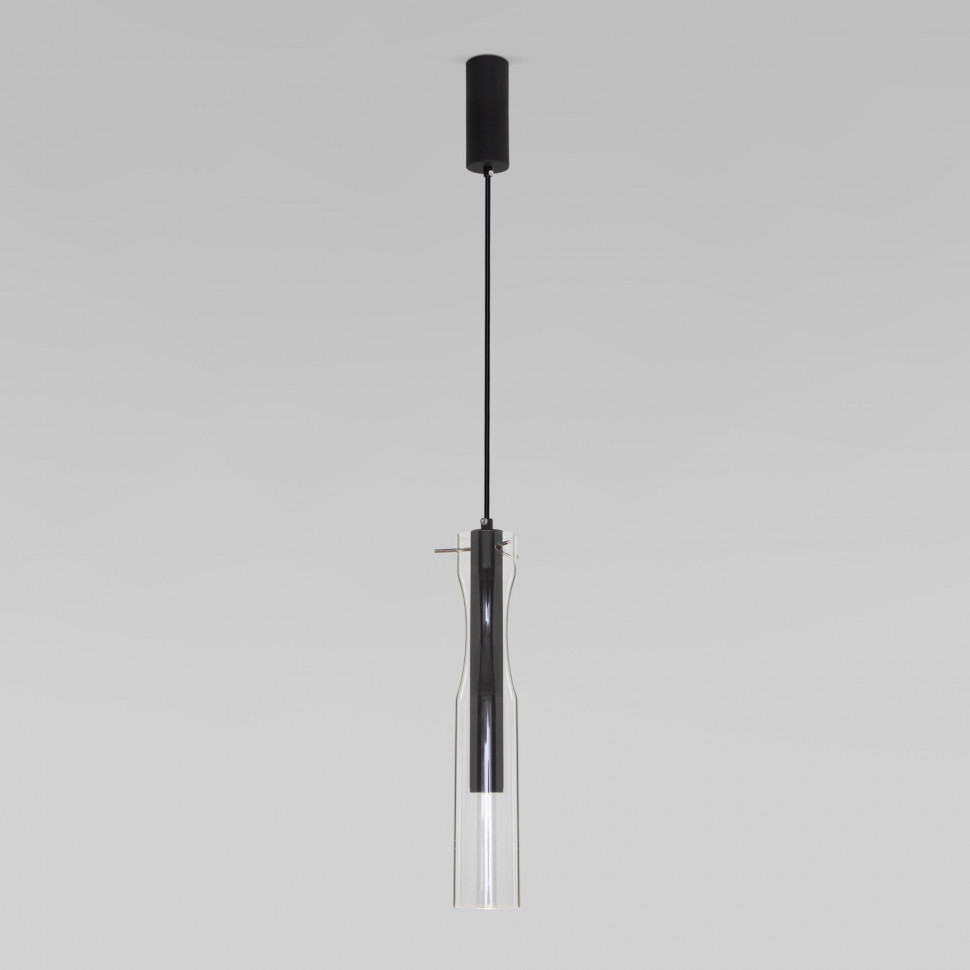 Подвесной светильник LED со стеклянным плафоном 50253/1 LED черный фото 1 &mdash; Multielectrika