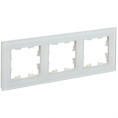 Рамка на 3 поста IEK Brite РУ-3-2-Бр стекло белый матовый &mdash; Multielectrika