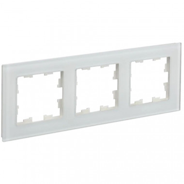 Рамка на 3 поста IEK Brite РУ-3-2-Бр стекло белый матовый — Multielectrika