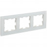 Рамка на 3 поста IEK Brite РУ-3-2-Бр стекло белый матовый
