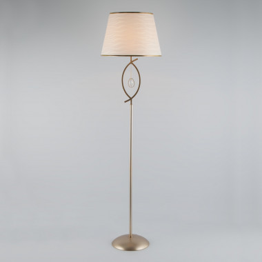 Напольный светильник с тканевым абажуром 01067/1 перламутровое золото — Multielectrika