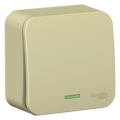 Выключатель одноклавишный Systeme Electric Blanca с подсветкой, бежевый 10А &mdash; Multielectrika