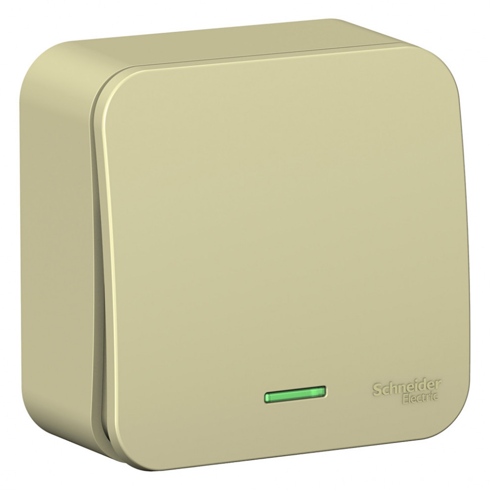 Выключатель одноклавишный Systeme Electric Blanca с подсветкой, бежевый 10А фото 1 — Multielectrika