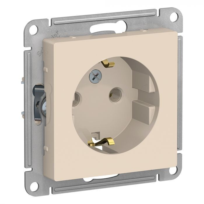 Розетка силовая Schneider Electric Atlas Design бежевая фото 1 — Multielectrika