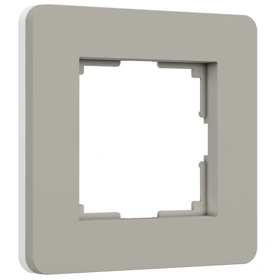 Рамка из поликарбоната на 1 пост Split дымчатый/белый, soft-touch W0013067 фото 1 — Multielectrika