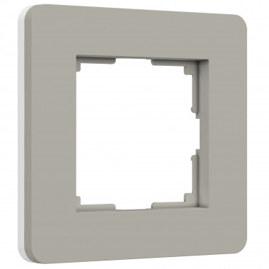 Рамка из поликарбоната на 1 пост Split дымчатый/белый, soft-touch W0013067 &mdash; Multielectrika