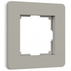 Рамка из поликарбоната на 1 пост Split дымчатый/белый, soft-touch W0013067 &mdash; Multielectrika