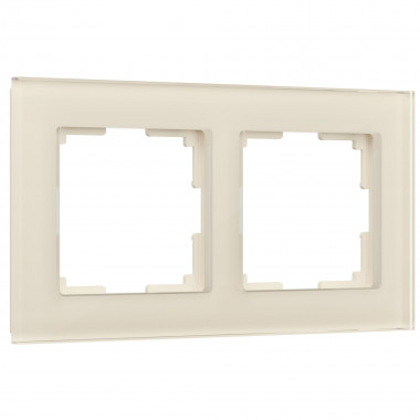 Рамка из стекла на 2 поста Favorit молочный W0021141 &mdash; Multielectrika