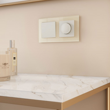 Рамка из стекла на 2 поста Favorit молочный W0021141 &mdash; Multielectrika