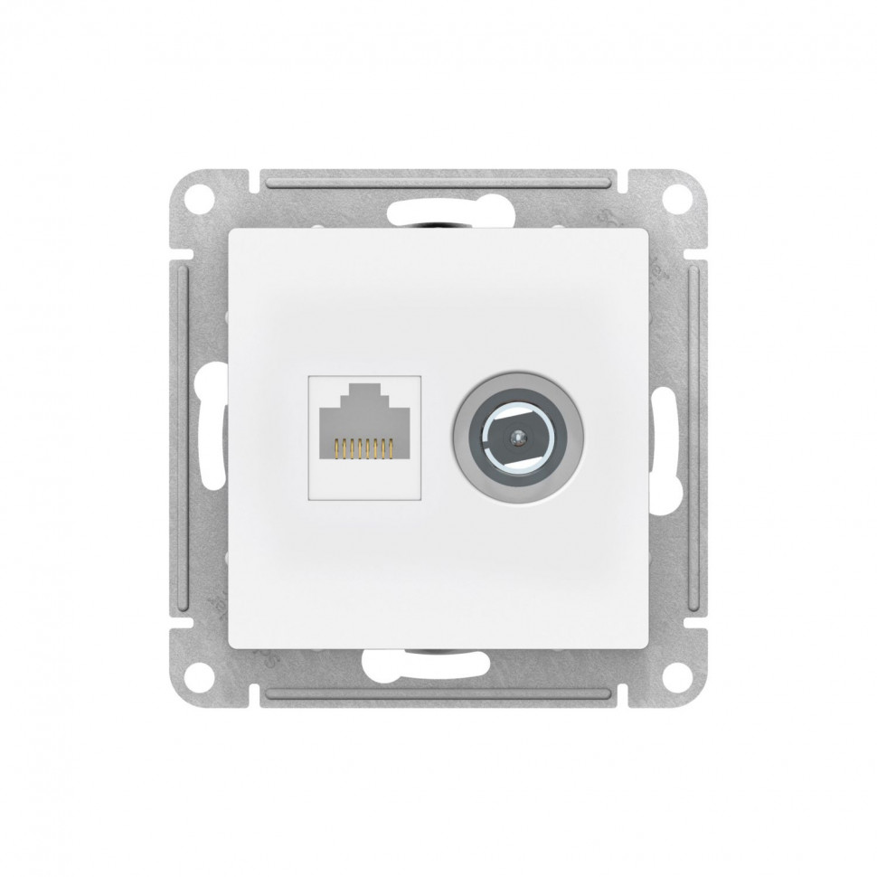 Розетка TV+RJ-45 Systeme Electric AtlasDesign кат. 5Е, лотос фото 1 — Multielectrika