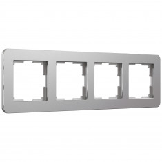 Рамка из металла на 4 поста Platinum алюминий W0042606 &mdash; Multielectrika