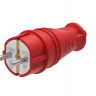 Systeme Electric MULTISET Вилка 2К+З прямая каучуковая 16 А/250 В IP44 КРАСНАЯ