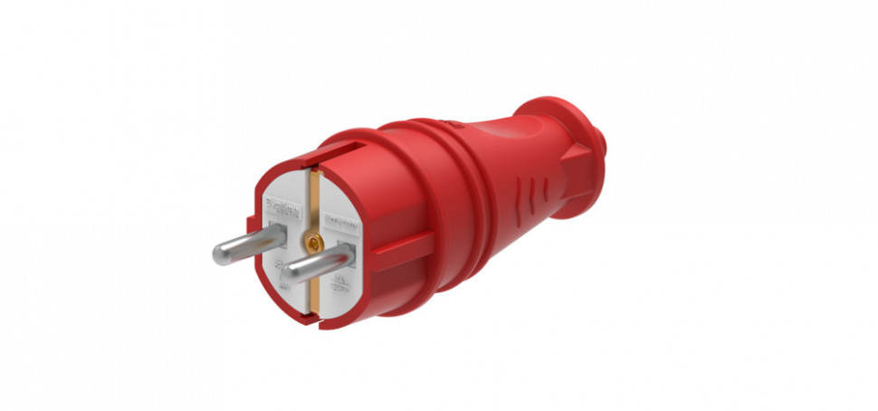Systeme Electric MULTISET Вилка 2К+З прямая каучуковая 16 А/250 В IP44 КРАСНАЯ фото 1 &mdash; Multielectrika