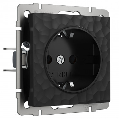 Розетка с заземлением и шторками черный W1271108 — Multielectrika