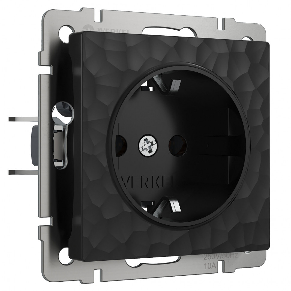 Розетка с заземлением и шторками черный W1271108 фото 1 — Multielectrika