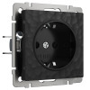 Розетка с заземлением и шторками черный W1271108 фото 1 &mdash; Multielectrika