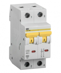 Автоматический выключатель ВА 47-60M 2Р 50А 6 кА характеристика С IEK MVA31-2-050-C &mdash; Multielectrika