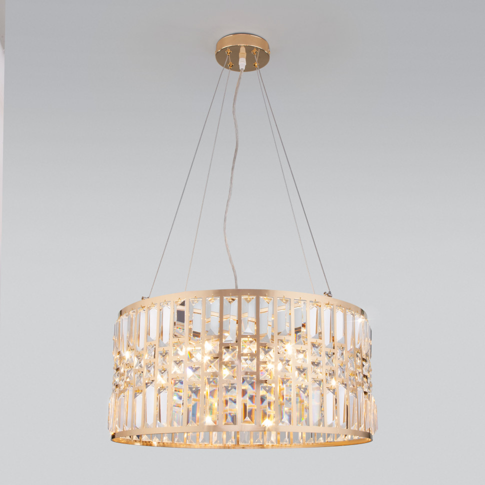 Умный подвесной светильник с хрусталем 10125/5 золото/прозрачный хрусталь Strotskis Smart (10116/5) фото 1 — Multielectrika