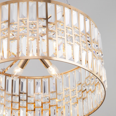 Умный подвесной светильник с хрусталем 10125/5 золото/прозрачный хрусталь Strotskis Smart (10116/5) — Multielectrika