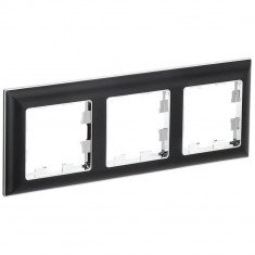 Рамка на 3 поста IEK Brite РУ-3-Бр хром/черный &mdash; Multielectrika