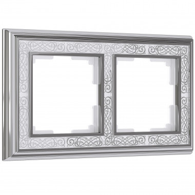 Рамка на 2 поста (хром/белый) W0021431 — Multielectrika