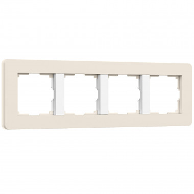 Рамка из поликарбоната на 4 поста Split айвори/белый, soft-touch W0043066 — Multielectrika