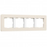 Рамка из поликарбоната на 4 поста Split айвори/белый, soft-touch W0043066