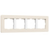 Рамка из поликарбоната на 4 поста Split айвори/белый, soft-touch W0043066 фото 1 &mdash; Multielectrika