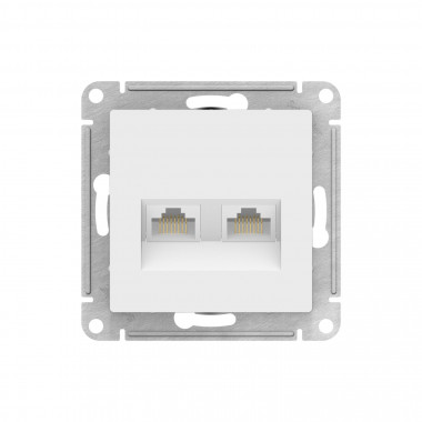 Розетка двойная RJ45+RJ45 Systeme Electric AtlasDesign кат.5Е, лотос — Multielectrika