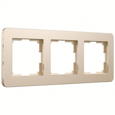 Рамка из металла на 3 поста Platinum шампань W0032611 — Multielectrika