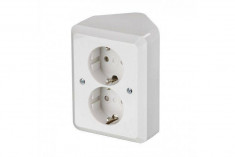 Розетка 2К угловая без шторок Белая Schneider Electric Этюд PA16-105B &mdash; Multielectrika