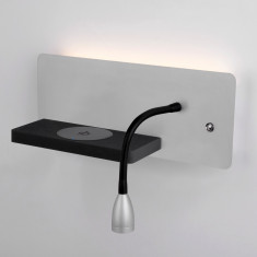 Настенный светодиодный светильник с беспроводной зарядкой Kofro L LED (левый) MRL LED 1112 серебро/чёрный &mdash; Multielectrika