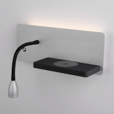 Настенный светодиодный светильник с беспроводной зарядкой Kofro L LED (левый) MRL LED 1112 серебро/чёрный &mdash; Multielectrika