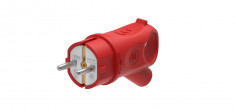 Systeme Electric MULTISET Вилка 2К+З угловая каучуковая 16 А/250 В IP44 КРАСНАЯ &mdash; Multielectrika