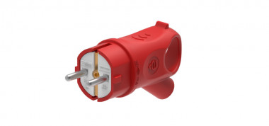 Systeme Electric MULTISET Вилка 2К+З угловая каучуковая 16 А/250 В IP44 КРАСНАЯ &mdash; Multielectrika