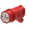 Systeme Electric MULTISET Вилка 2К+З угловая каучуковая 16 А/250 В IP44 КРАСНАЯ