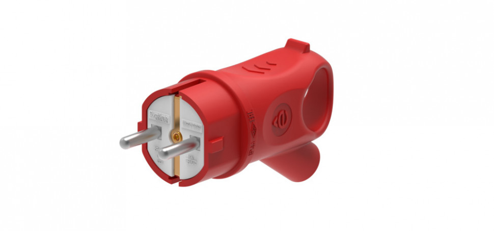 Systeme Electric MULTISET Вилка 2К+З угловая каучуковая 16 А/250 В IP44 КРАСНАЯ фото 1 &mdash; Multielectrika