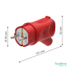 Systeme Electric MULTISET Вилка 2К+З угловая каучуковая 16 А/250 В IP44 КРАСНАЯ фото 5 &mdash; Multielectrika