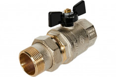 Кран Американка Н/В Ду-32 /1-1/4" Бабочка черная Bugatti OREGON 03220042 &mdash; Multielectrika