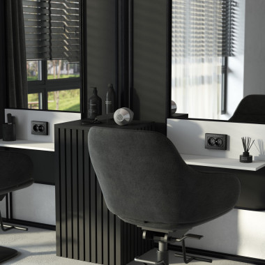 Розетка двойная с заземлением (Hammar черный) W1272008 &mdash; Multielectrika