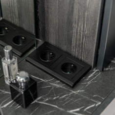 Рамка из поликарбоната на 2 поста Stark черный W0021808 &mdash; Multielectrika