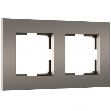 Рамка из поликарбоната на 2 поста Slab бронза софт W0022963 &mdash; Multielectrika